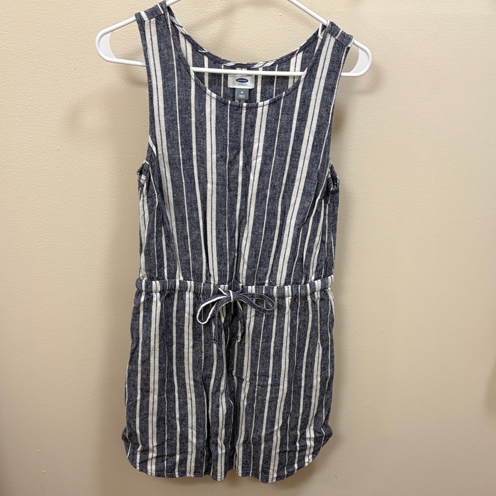 Old Navy Striped Midi Dress - Navy and White